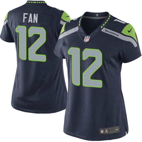 Women's Elite 12th Fan Nike Jersey Navy Blue Home - NFL Seattle Seahawks